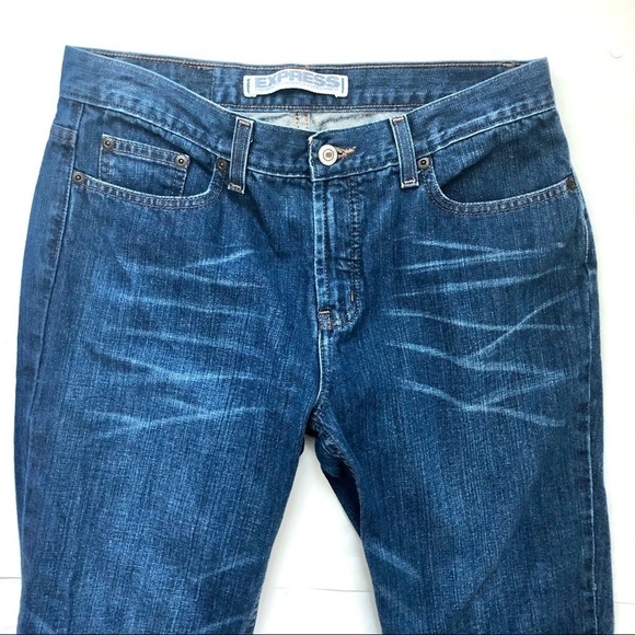 Express Precision Fit Riot Siren Medium Wash 100% Cotton Denim Bootcut Jeans 10 - Picture 6 of 10